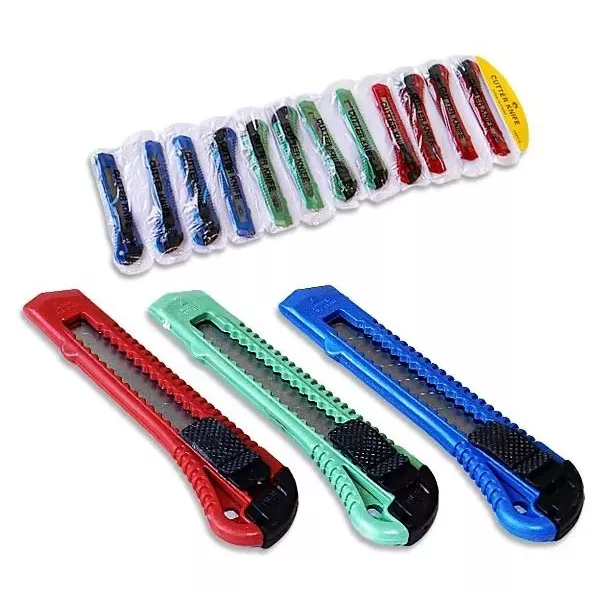 CUTTER HOJA ANCHA - PLASTICO X 12