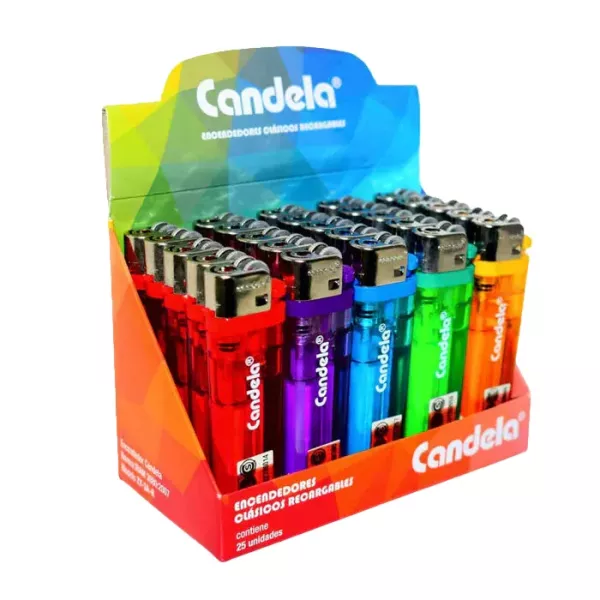 ENCENDEDOR TRANSPARENTE - CAJA X 25 U.