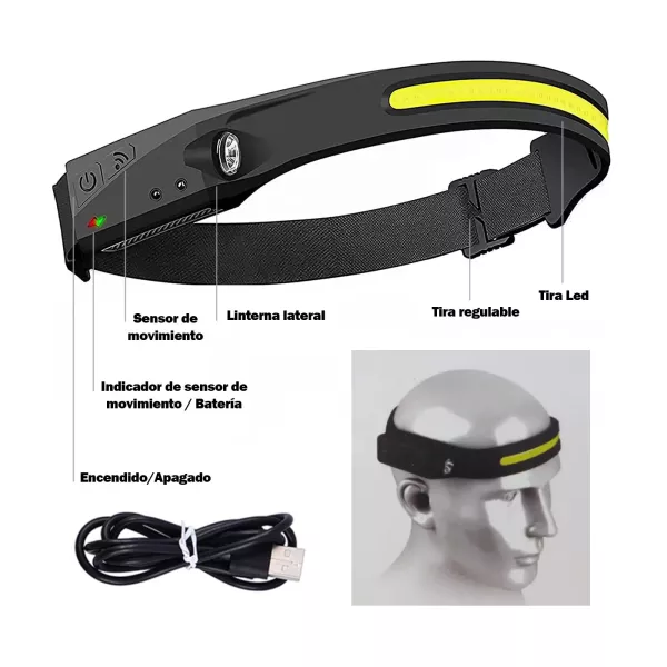 LINTERNA MINERO - RECARGABLE FLEX + SENSOR
