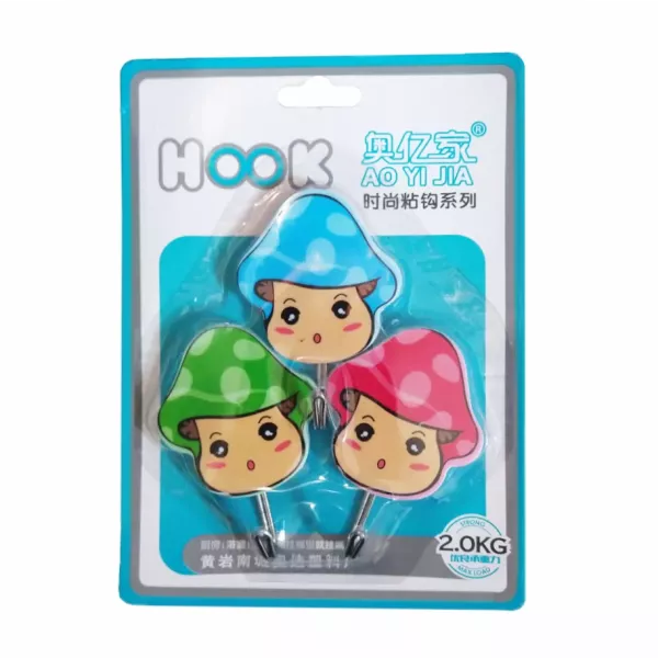 PERCHA ADHESIVA PLASTICA X 3 - INFANTIL